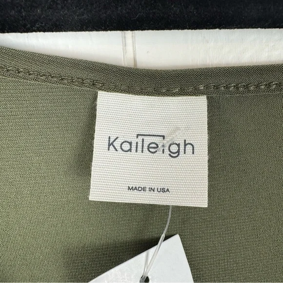 Kaileigh Lexy Olive Green Knit Wide Leg Jumpsuit Spaghetti Strap M - Picture 3 of 8